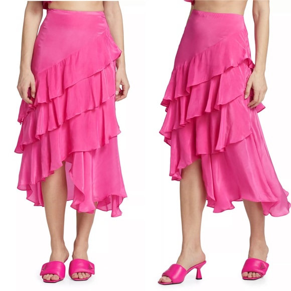 NWT FARM Rio [2-Pc] Marocaine Asymmetric Ruffle Skirt &  Ruffle Top - Picture 4 of 12